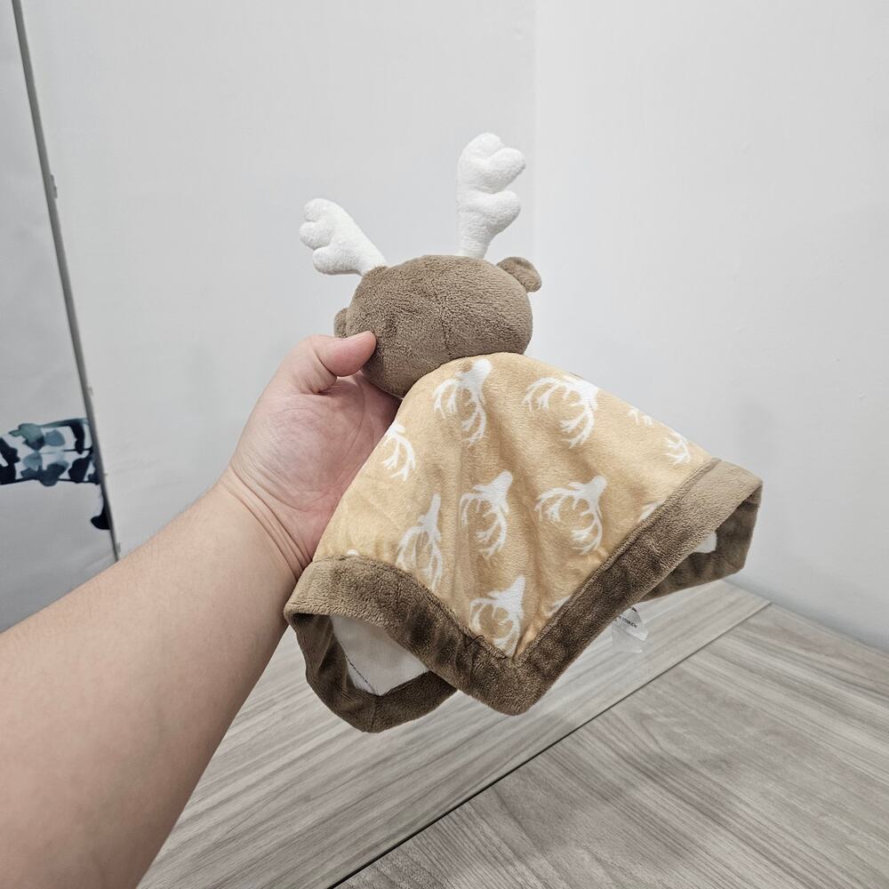 Levtex Baby Brown White Moose Reindeer Antlers Lovey Security Blanket 2018 - Picture 3 of 8